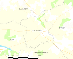 Map commune FR insee code 18070